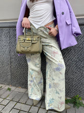 Jeans wide leg flower